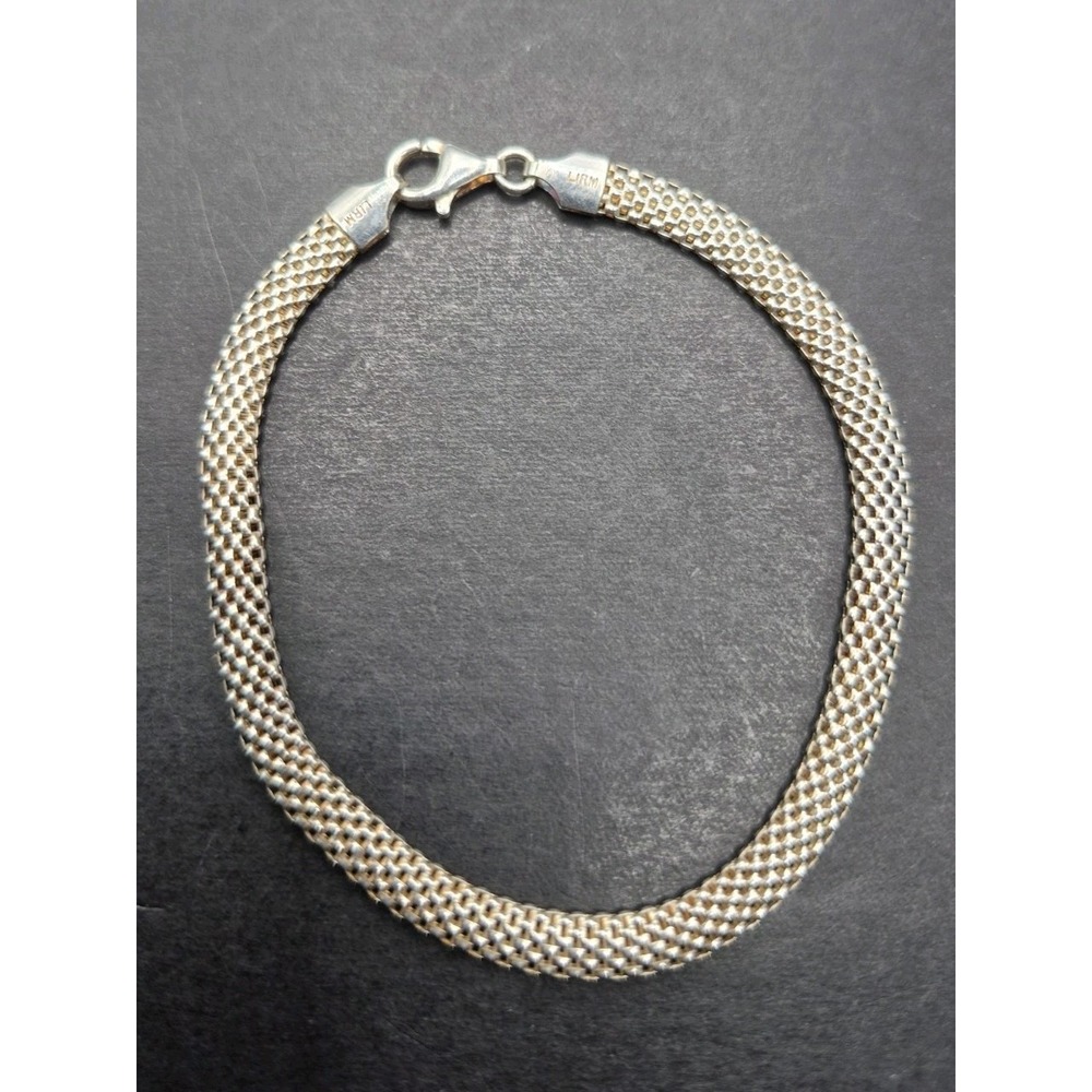 7.5'' Sterling Silver Italy Bracelet 4.3 Grams Weave K1
